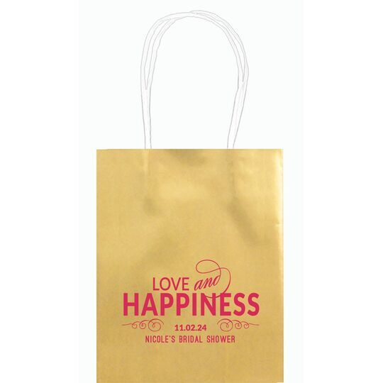Love and Happiness Scroll Mini Twisted Handled Bags